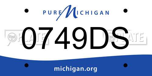 0749DS Michigan License Plate
