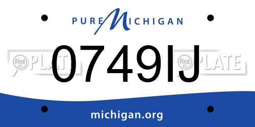 0749IJ Michigan License Plate