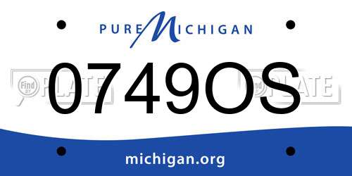 0749OS Michigan License Plate
