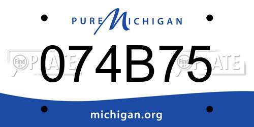 074B75 Michigan License Plate