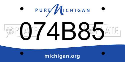 074B85 Michigan License Plate