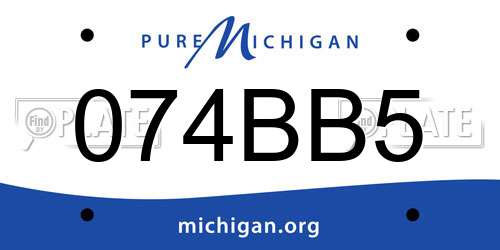 074BB5 Michigan License Plate