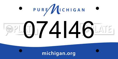 074I46 Michigan License Plate