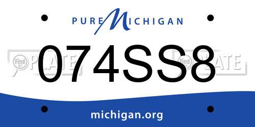 074SS8 Michigan License Plate
