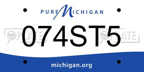 074ST5 Michigan License Plate
