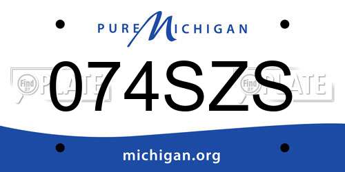 074SZS Michigan License Plate