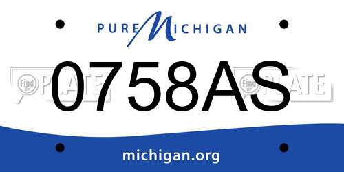 0758AS Michigan License Plate