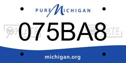 075BA8 Michigan License Plate