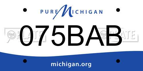 075BAB Michigan License Plate