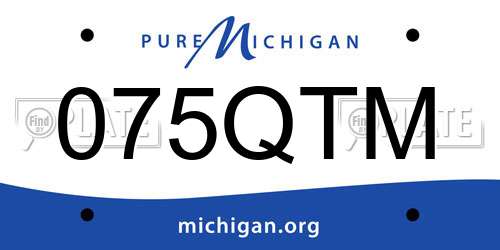 075QTM Michigan License Plate