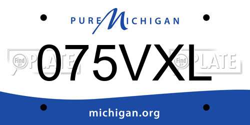 075VXL Michigan License Plate