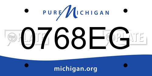 0768EG Michigan License Plate