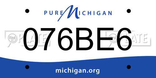 076BE6 Michigan License Plate