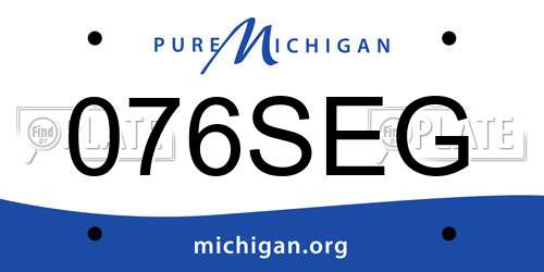 076SEG Michigan License Plate