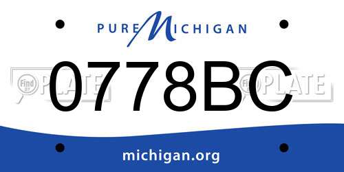 0778BC Michigan License Plate