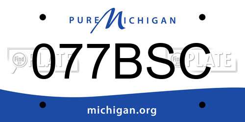 077BSC Michigan License Plate