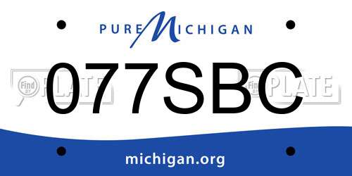 077SBC Michigan License Plate