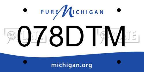 078DTM Michigan License Plate