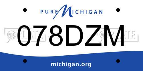 078DZM Michigan License Plate