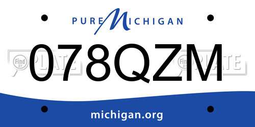 078QZM Michigan License Plate