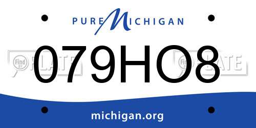 079HO8 Michigan License Plate