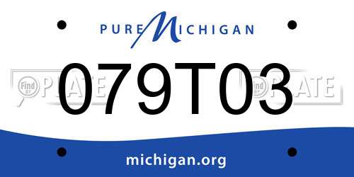 079T03 Michigan License Plate