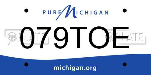 079TOE Michigan License Plate