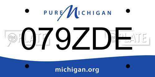 079ZDE Michigan License Plate