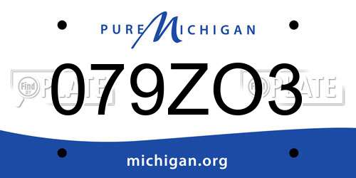 079ZO3 Michigan License Plate