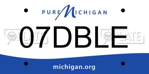 07DBLE Michigan License Plate