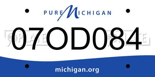 07OD084 Michigan License Plate
