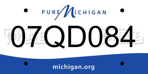 07QD084 Michigan License Plate