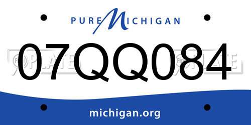 07QQ084 Michigan License Plate