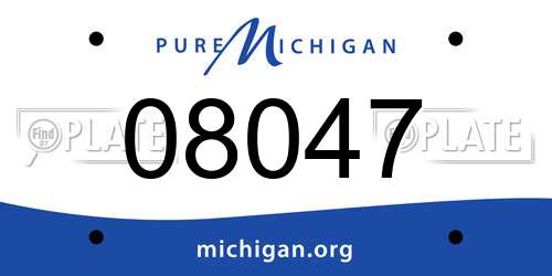 08047 Michigan License Plate
