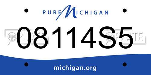 08114S5 Michigan License Plate