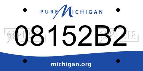 08152B2 Michigan License Plate