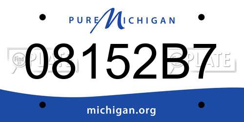 08152B7 Michigan License Plate