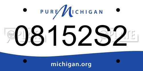 08152S2 Michigan License Plate