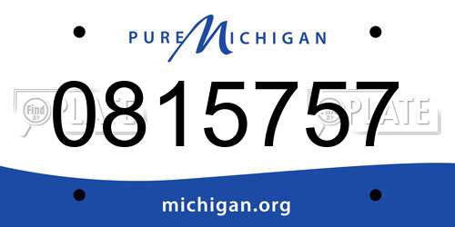 0815757 Michigan License Plate