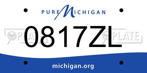 0817ZL Michigan License Plate