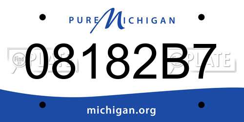 08182B7 Michigan License Plate