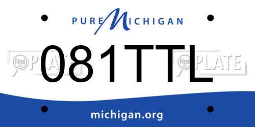 081TTL Michigan License Plate