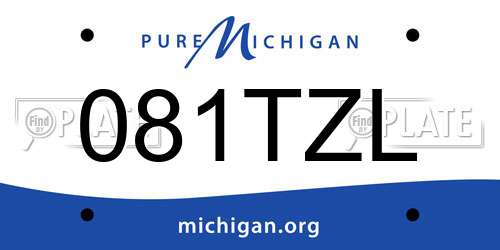 081TZL Michigan License Plate