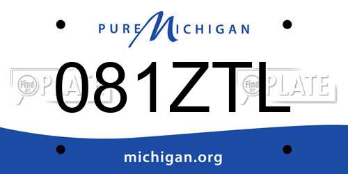 081ZTL Michigan License Plate