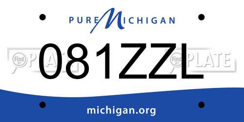 081ZZL Michigan License Plate