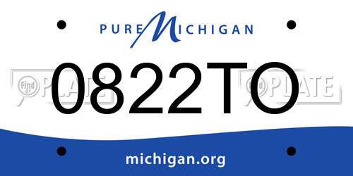 0822TO Michigan License Plate