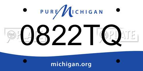 0822TQ Michigan License Plate