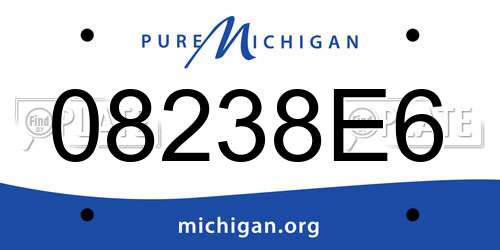 08238E6 Michigan License Plate