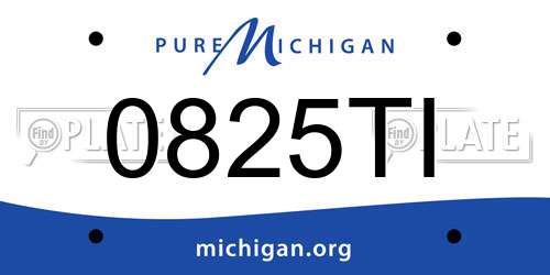 0825TI Michigan License Plate