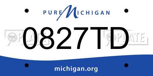 0827TD Michigan License Plate